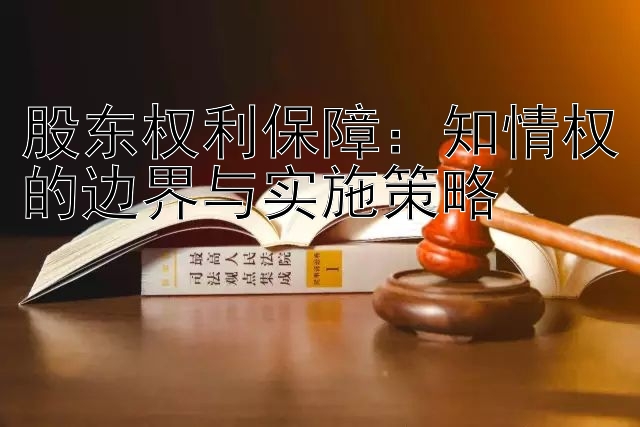 股东权利保障：知情权的边界与实施策略