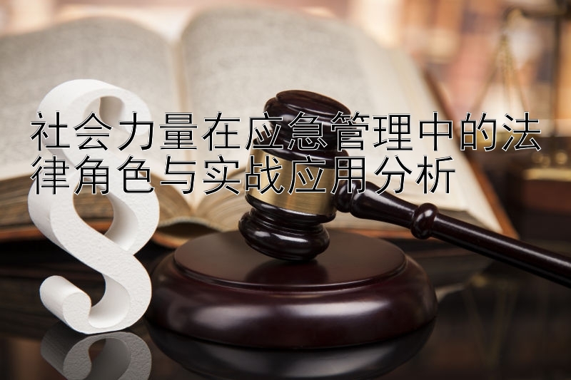 社会力量在应急管理中的法律角色与实战应用分析