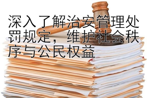 深入了解治安管理处罚规定，维护社会秩序与公民权益