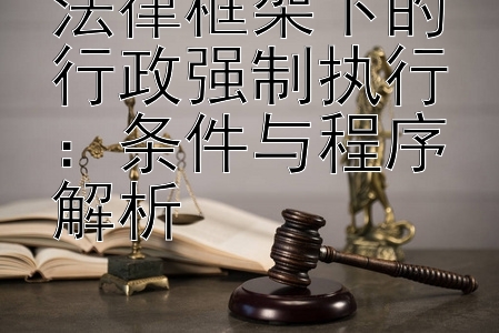 法律框架下的行政强制执行：条件与程序解析