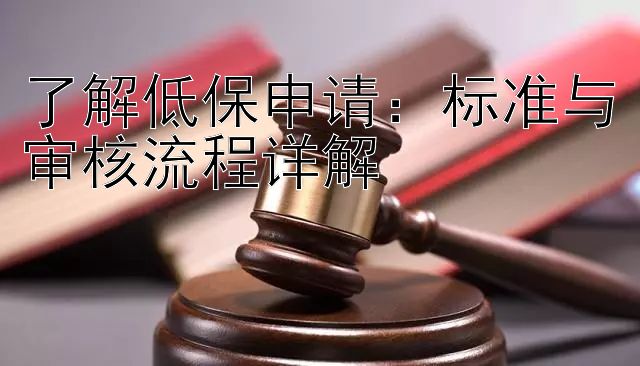 了解低保申请：标准与审核流程详解