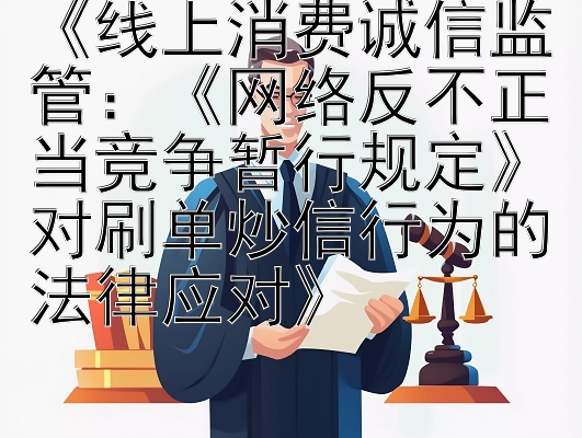 《线上消费诚信监管：《网络反不正当竞争暂行规定》对刷单炒信行为的法律应对》