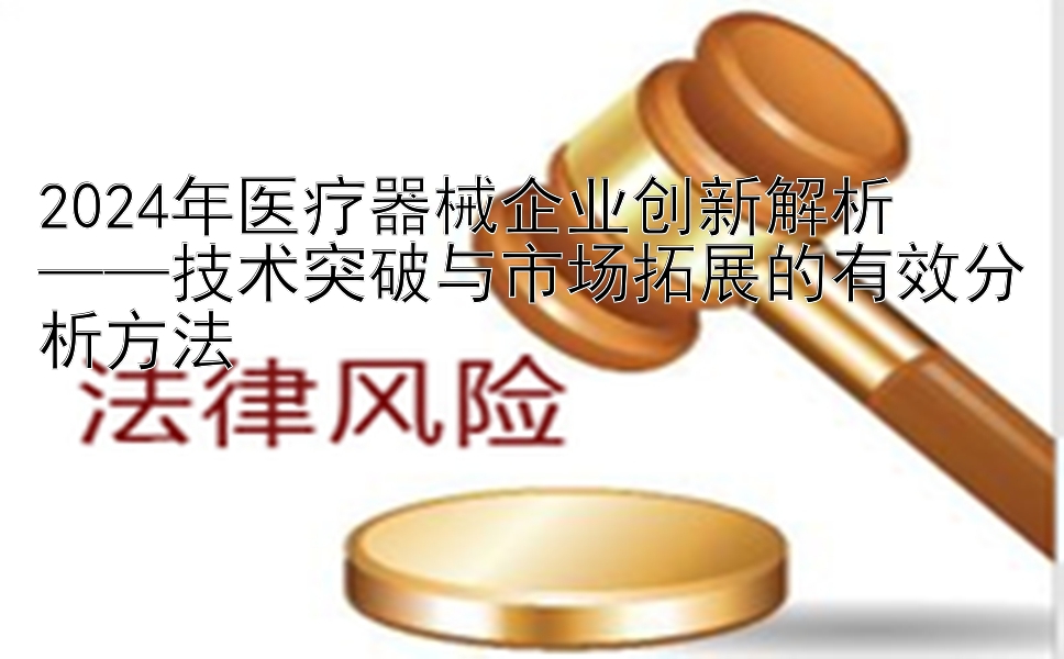 2024年医疗器械企业创新解析  
——技术突破与市场拓展的有效分析方法