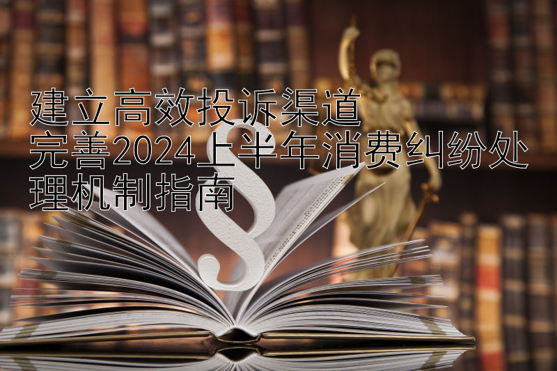 建立高效投诉渠道  
完善2024上半年消费纠纷处理机制指南