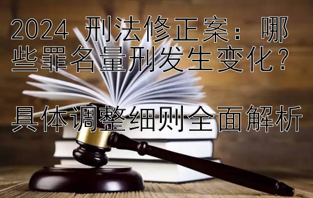 2024 刑法修正案：哪些罪名量刑发生变化？  
具体调整细则全面解析